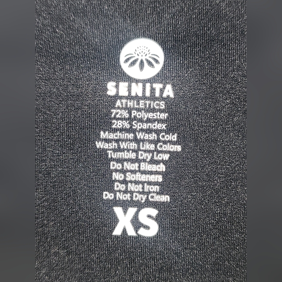 Senita Athletics Black and Tan Leggings with Sporty Stripes - Picture 4 of 5